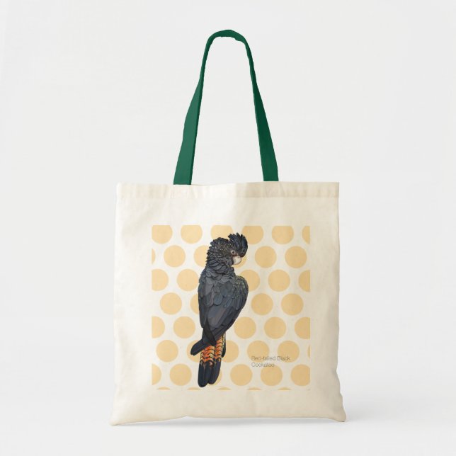 Red-Tailed Black Cockatoo Tote Bag (Front)