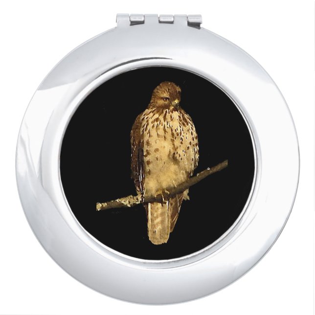 Red Tailed Hawk Bird Compact Mirror (Front)