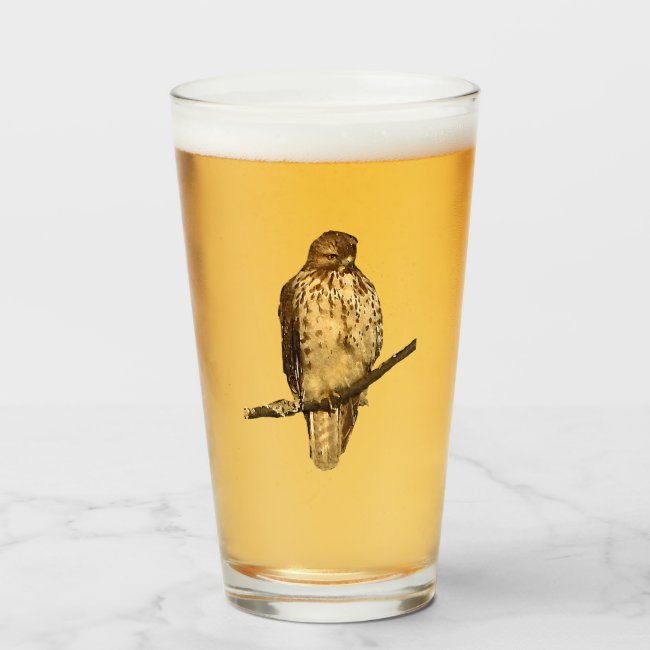 Red Tailed Hawk Bird Glass Tumbler