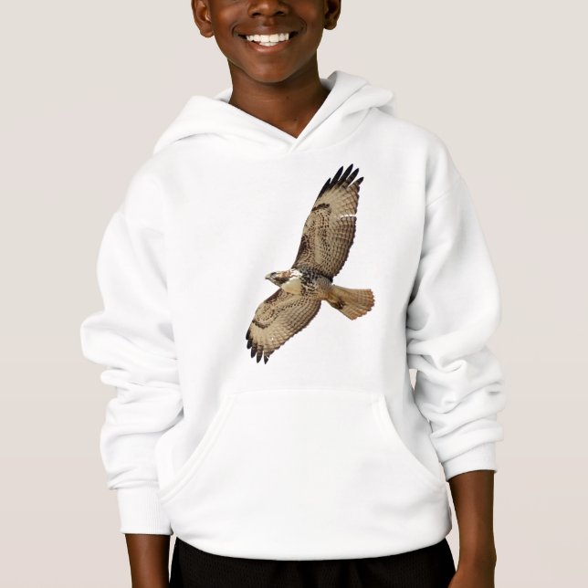 Red Tailed Hawk Bird Wildlife Animal Kids T-Shirt Hoodie (Front)