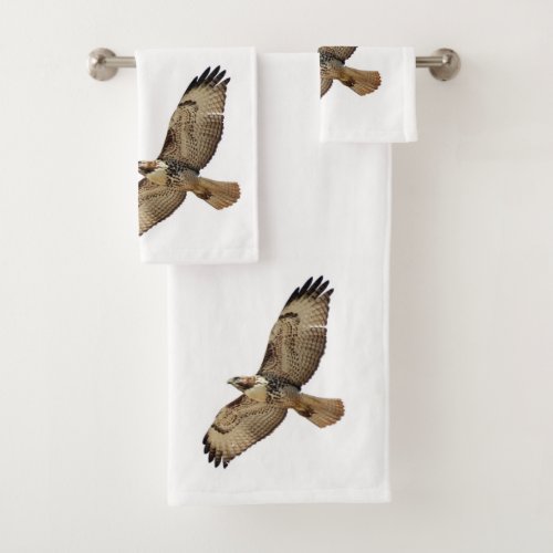 Red Tailed Hawk Bird Wildlife Bath Towel Set