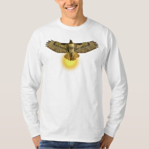 Red Tailed Hawk Flying Into the Sun T-Shirt