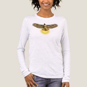 Red Tailed Hawk Flying Into the Sun Tri-Blend Shirt