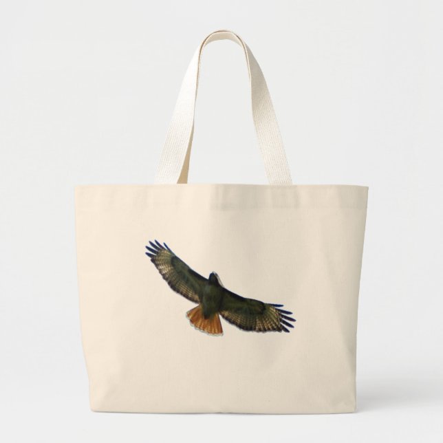 RED TAILED HAWK FLYING LARGE TOTE BAG (Front)