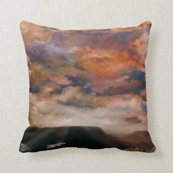 Red-tailed Hawk Flying Over The Mesas Throw Pillow by ScrdBlueCollectibles at Zazzle