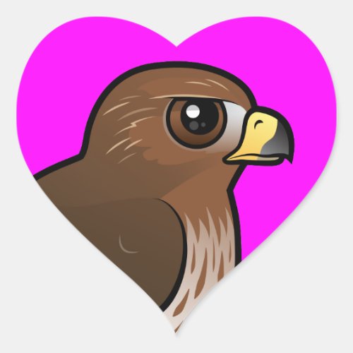 Red_tailed Hawk Heart Sticker