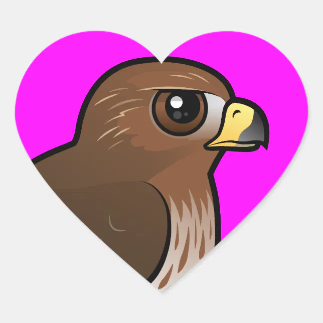 Heart Hawk Red-tailed Hawk Heart Sticker | Zazzle