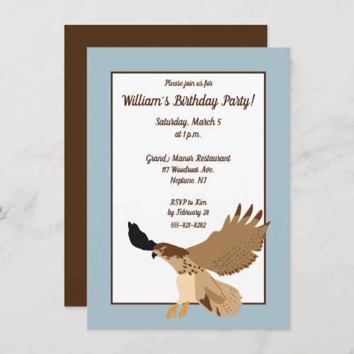 Red_Tailed Hawk in Flight Birthday Party Invitation