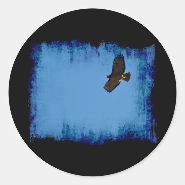 Red Tailed Hawk in Flight Classic Round Sticker (Front)