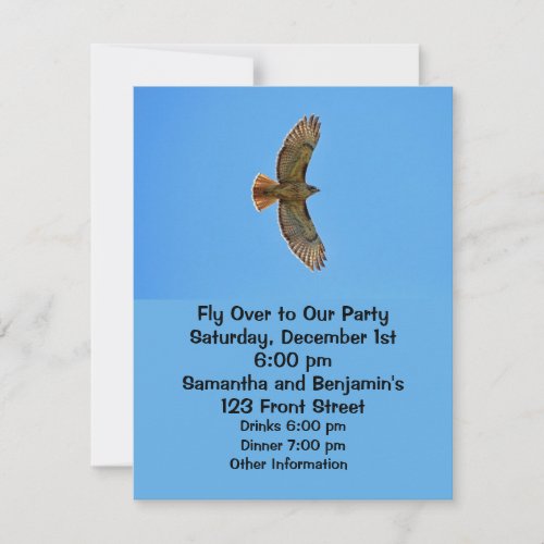 Red_Tailed Hawk in Flight Invitation