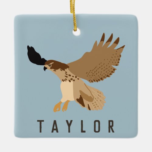 Red_Tailed Hawk in Flight Personalized Ceramic Ornament