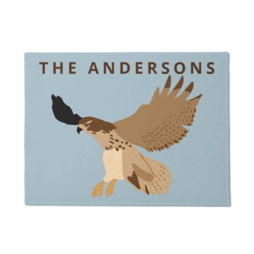 Red-Tailed Hawk in Flight Personalized Doormat