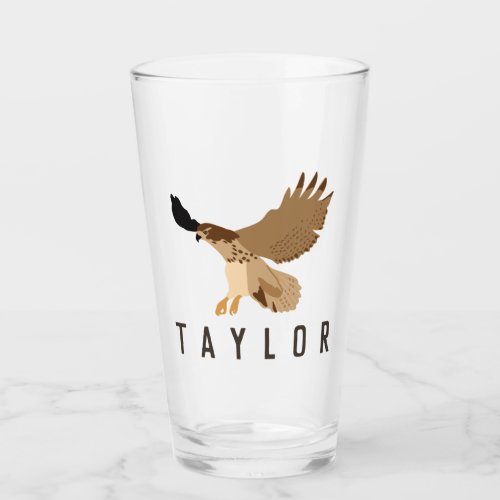 Red_Tailed Hawk in Flight Personalized Glass