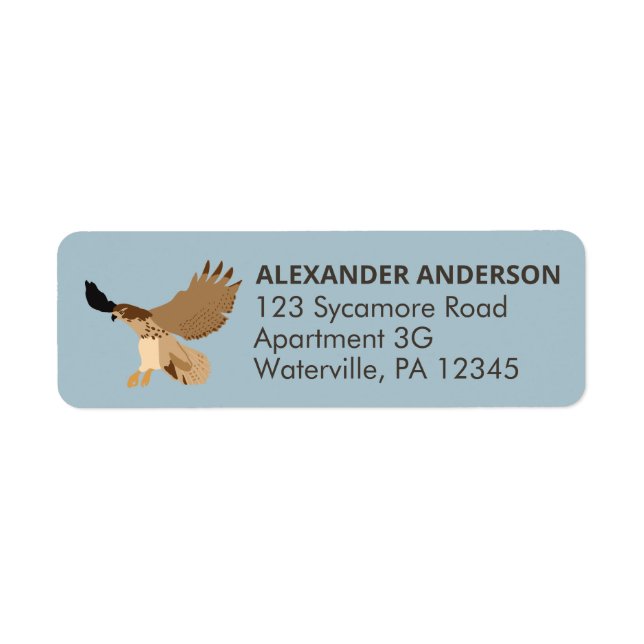Red-Tailed Hawk in Flight Personalized Label (Front)