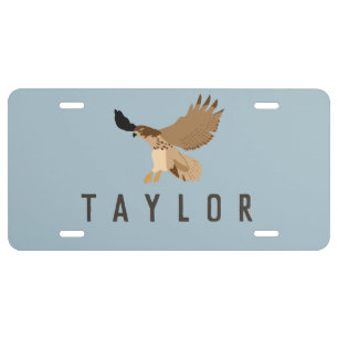 Red-Tailed Hawk in Flight Personalized License Plate