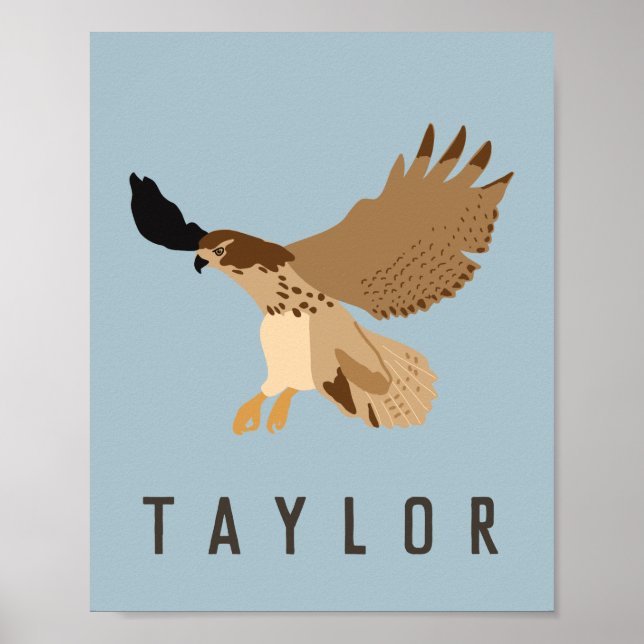 Red-Tailed Hawk in Flight Personalized Poster (Front)