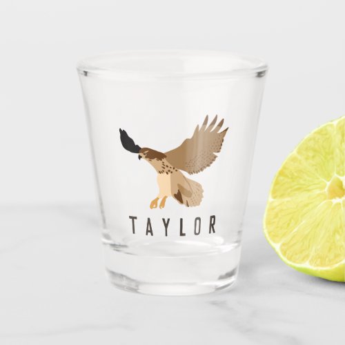 Red_Tailed Hawk in Flight Personalized Shot Glass
