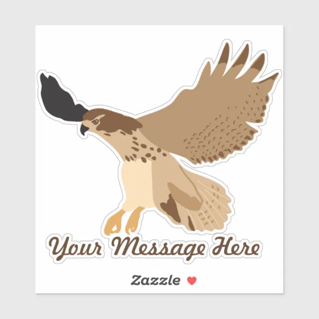 Red-Tailed Hawk in Flight Personalized Sticker | Zazzle