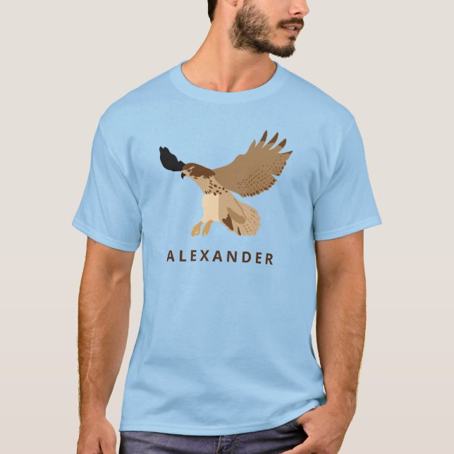 Red-Tailed Hawk in Flight Personalized T-Shirt (Front)