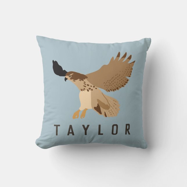 Red-Tailed Hawk in Flight Personalized Throw Pillow (Front)