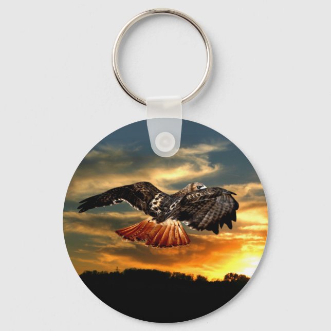 Red tailed hawk keychain (Front)