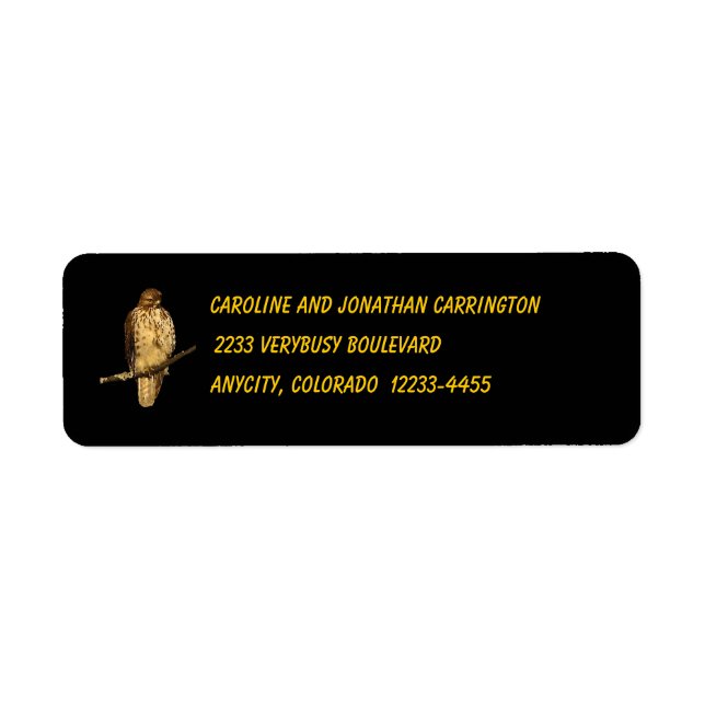Red Tailed Hawk Label (Front)