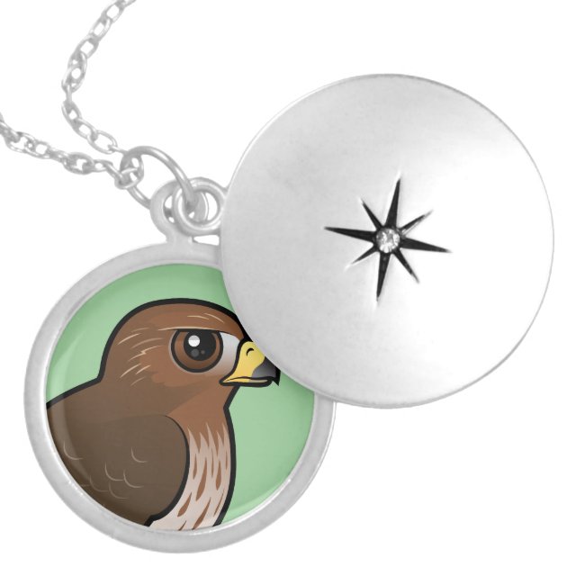 Cute Red Tailed Hawk Medium Necklace In Birdorable Shop