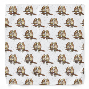 Red Tailed Hawk Love Bird Snow Christmas Holiday Bandana