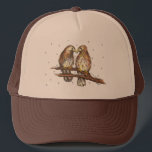 Red-Tailed Hawk Love Bird Snow Christmas Holiday Trucker Hat<br><div class="desc">Features an original marker illustration of a pair of red-tailed hawk lovebirds in the snow. Great for winter,  Christmas,  or Valentine's Day.

This design is also available on other products. Don't see what you're looking for? Need help with customization? Contact Rebecca to have something designed just for you.</div>