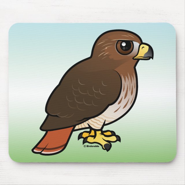 Cute Red Tailed Hawk Mousepad In Birdorable Shop