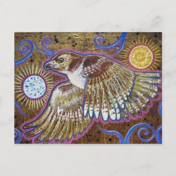 Red-tailed Hawk Painting Postcard by michaelgarfield at Zazzle