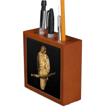 Red Tailed Hawk Pencil Holder by Bebops at Zazzle