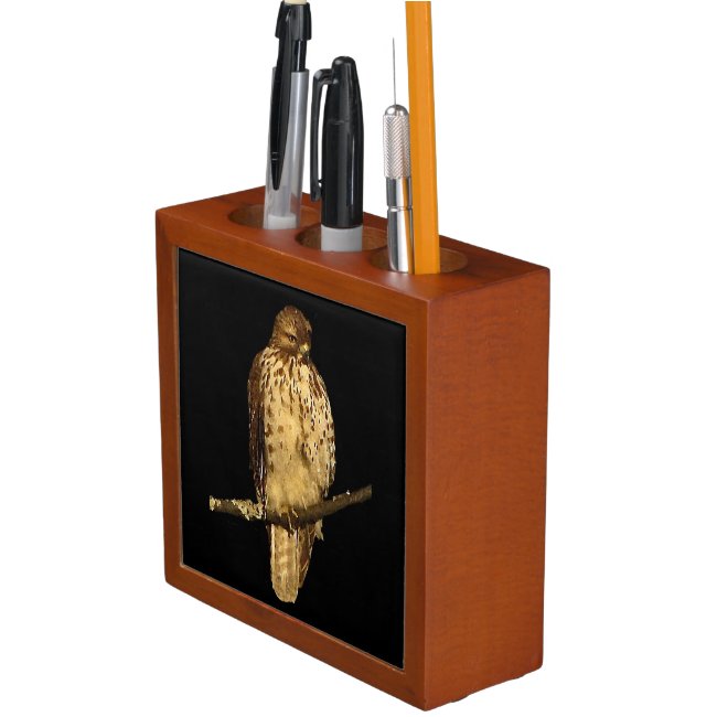 Red Tailed Hawk Pencil Holder