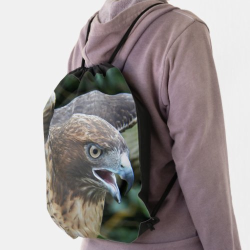 Red_tailed Hawk Raptor Photo Drawstring Bag