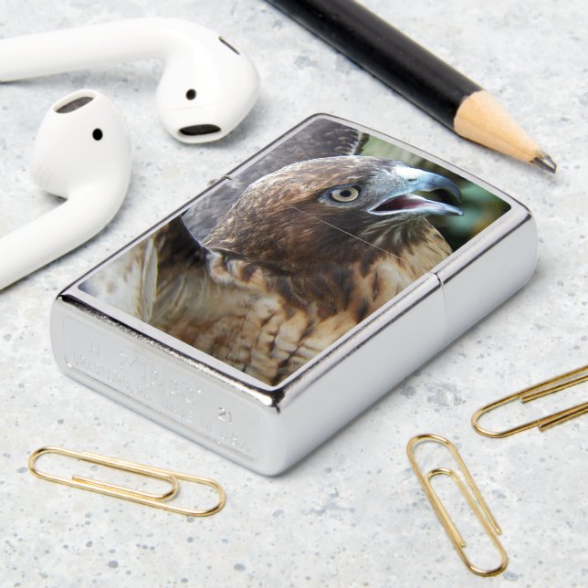 Red-tailed Hawk Raptor Photo Zippo Lighter (On Table 2)