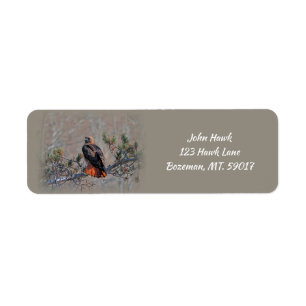 Red tailed Hawk return address Label