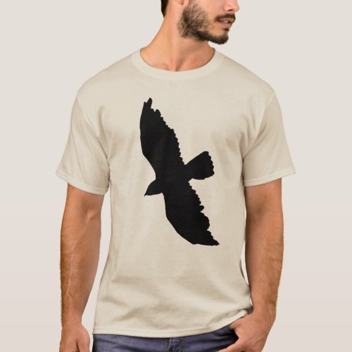Red Tailed Hawk Silhouette Black Graphic T_Shirt