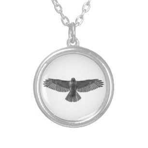 Red-tailed Hawk Silver Plated Necklace