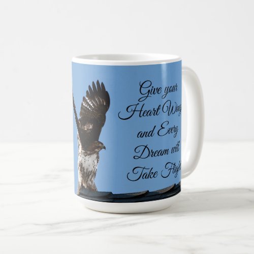 Red_Tailed Hawk Taking Flight Inspirational Coffee Mug