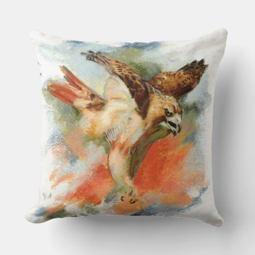 Red Tailed Hawk Throw Pillow