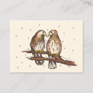 Red-Tailed Hawks Love Bird Watching Snow Winter Business Card