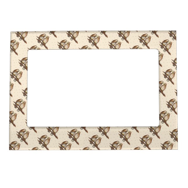 Red-Tailed Hawks Love Bird Watching Snow Winter Magnetic Photo Frame (Front)