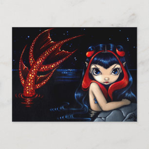 "Red Tailed Mermaid" Postcard