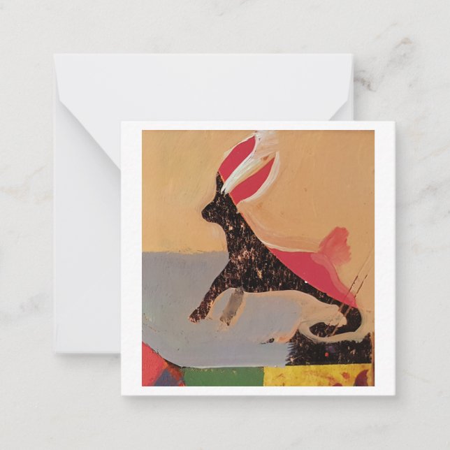 Red Tailed Rabbit Note Card (Front)