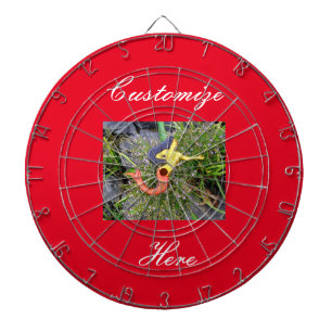 red-tailed sirena mermaid dartboard with darts