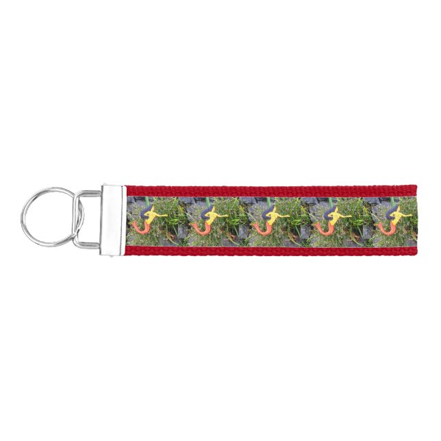 red-tailed sirena mermaids wrist keychain (Keys on Left)