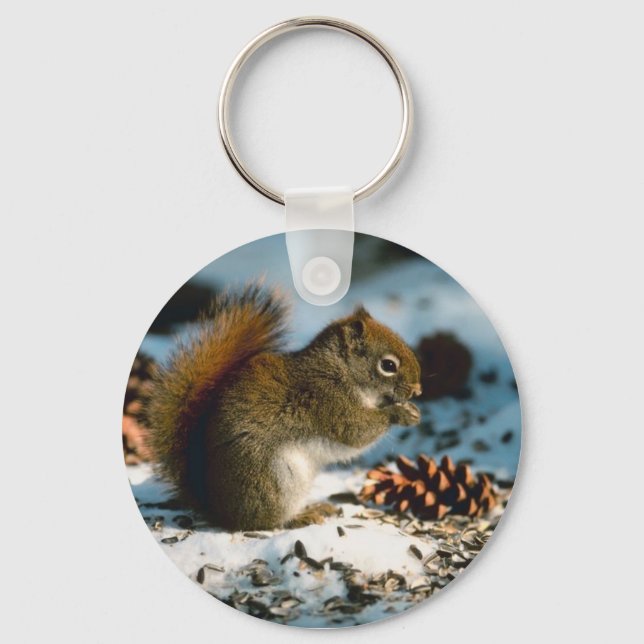 Red Tailed Squirrel Keychain (Front)