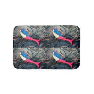 red-tailed swimming mermaids bathroom mat