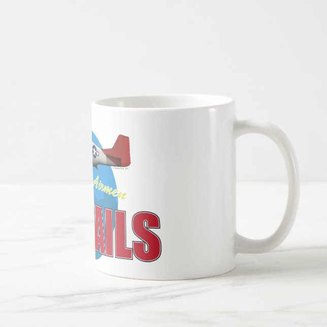 Red Tails Tuskegee Airmen with P-51 Coffee Mug (Right)