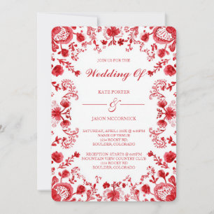 Red Talavera Wedding  Invitation